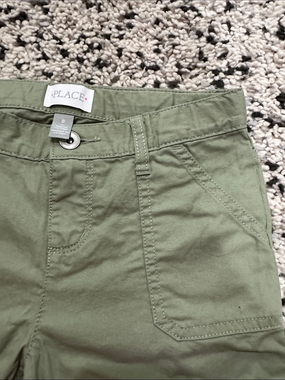 The Children's Place Olive Utility Roll-Cuff Shorts